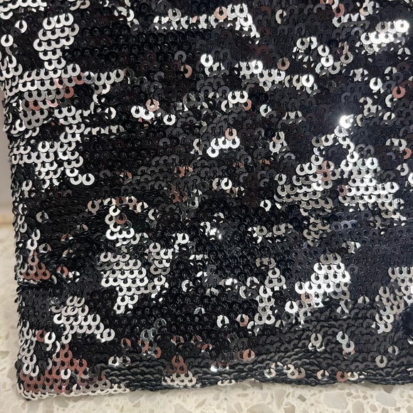 BCBG Black/Silver Sequin Clutch - Picture 4 of 4